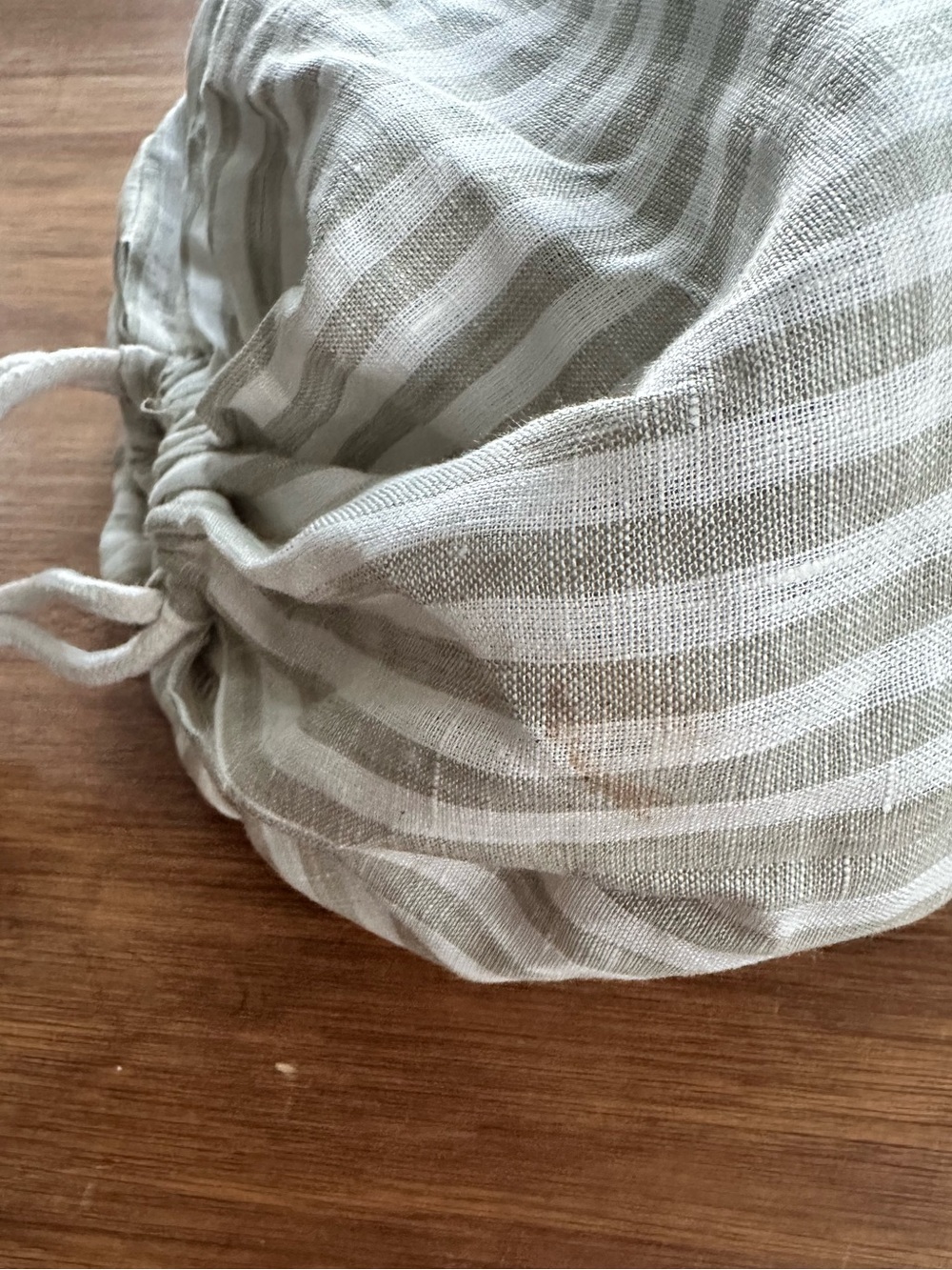 NWOT Quince European Linen Duvet Cover Only, Full/Queen, Willowleaf/White Stripe - Picture 10 of 10